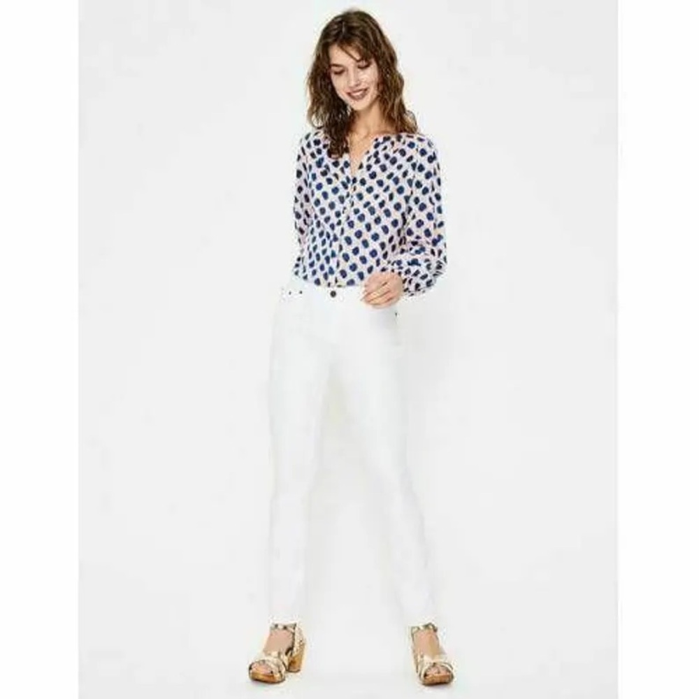 NWT Boden Trafalgar Straight Leg White Denim Jeans sz 14